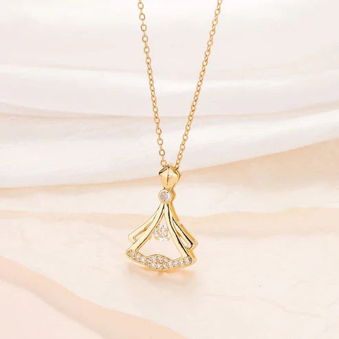 24K Gold Plated Fan Necklace