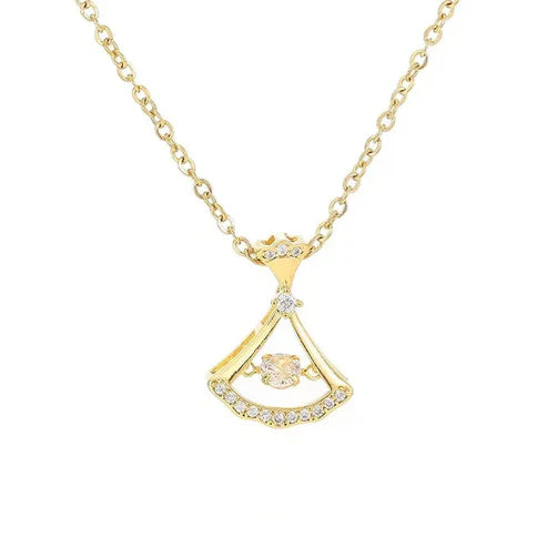 24K Gold Plated Fan Necklace